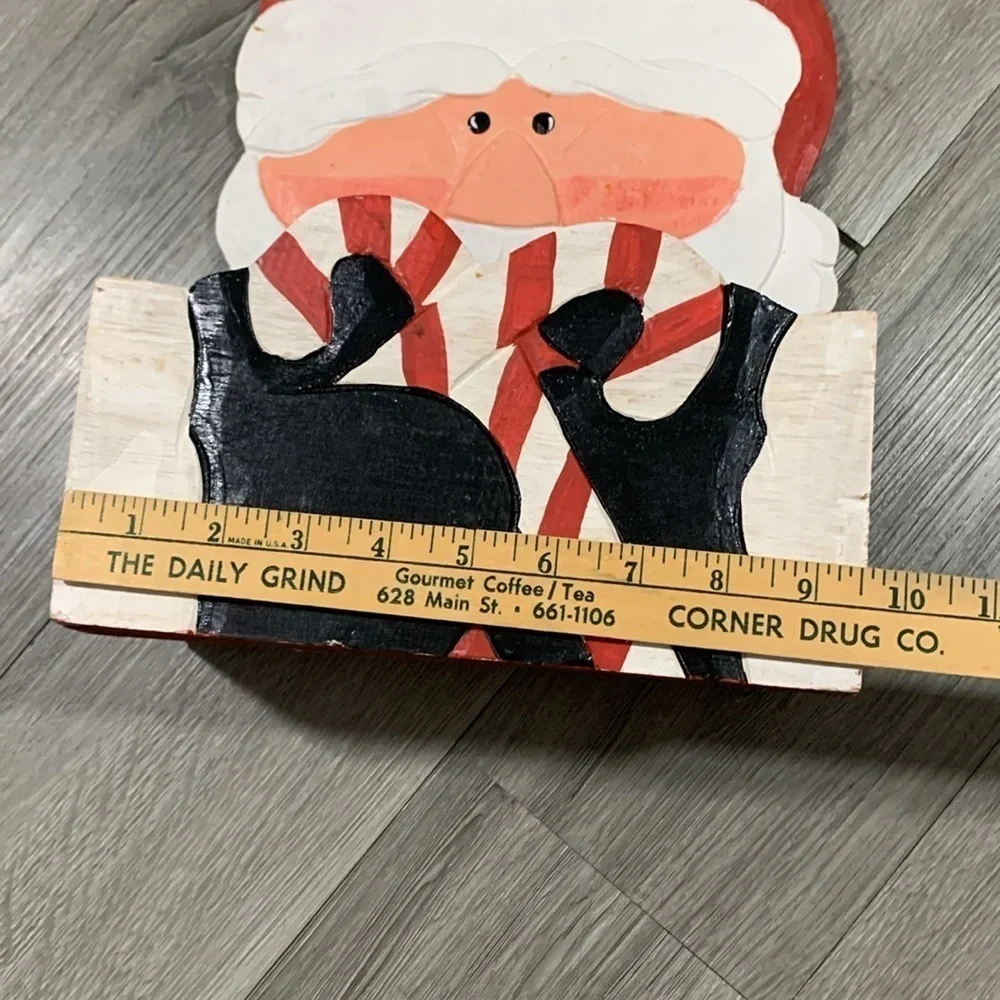 Pier 1 Imports Vintage Painted Santa Shelf/Mailbox Wall Hung Decoration‎ NWT